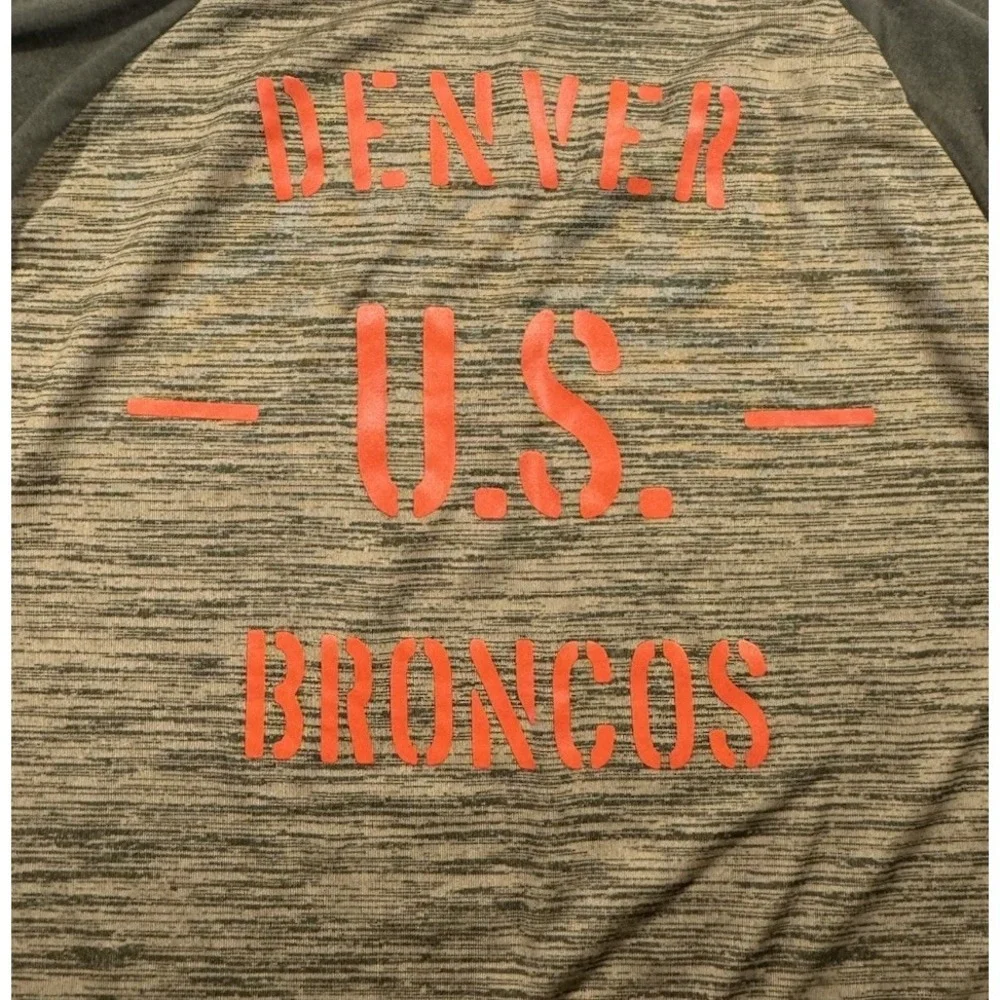 Nike Denver Broncos Salute to Service T-Shirt Womens Medium Green 3/4 Sleeve NFL